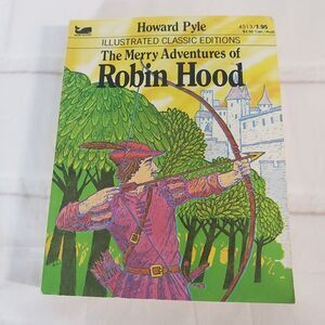 Vtg Illustrated Classic The Merry Adventures of Robin Hood PB Adapted Mini Book